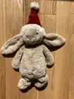 Jellycat Bashful Christmas Bunny HTF RARE new with tags and drawstring bag