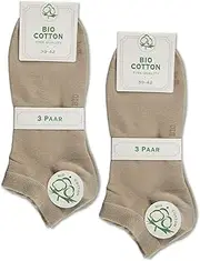 [sockenkauf24] 6 Pairs of Organic Cotton Trainer Socks for Men and Women without Seam with Comfort Waistband