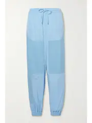 [Stella McCartney] Stella McCartney - + Net Sustain Kara Paneled Organic Cotton-ripstop And Shell Track Pants - Light blue - IT42 IT 42 Blue
