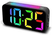 Alarm Clocks for Bedrooms Heavy Sleepers, Digital Clock with Night Light, Large Display, Dual Alarm, Snooze, Dimmable Bedside Alarm Clock for Kids Teens Boys Girls (Black)