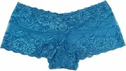 [Generic] 3 x Womens Plus Size Lace Shorts Boyleg Underwear Panties Undies Lingerie Blue 18