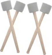 HEATSHAKING 2Pairs Head Drum Mallets Slip Bass Drumsticks for Percussion Instruments Comfortable Grip for Beginners and Professionals Grey