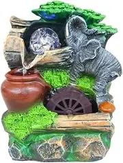 Tabletop Fountain Content-Rich Tabletop Fountain Resin Microscape Desktop Fountain Recirculating Flowing Water Indoor，Outdoor Waterscape Eye-catching Design (Color : Style-A)