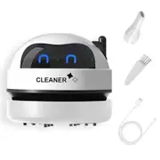(White)Desk Vacuum Cleaner Mini,Cordless Table Dust Vacuum Cleaner,Keyboard Cleaning Tool, Portable Counter Vaccum Cleaner for Cleaning Hairs, Crumbs