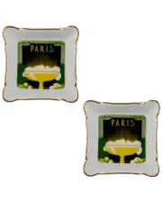 Rosanna Set of 2 The Grand Tour Paris Trinket Trays: Champagne