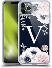 Head Case Designs Officially Licensed Nature Magick Letter V Floral Monogram Navy Flowers 2 Gel Case [Military Grade Protection] Compatible with Apple iPhone 11 Pro Max