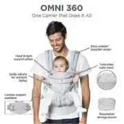 New Ergobaby Omni 360 All-position Baby Carrier For Newborn To Toddler With Lumbar Support And Cool Air M