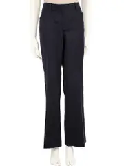 Navy Wool Striped Suit Trousers