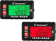 2 PCS of Runleader Digital Bluetooth Hours Tachometer,Multiple Maintenance Reminders,Battery Replaceable for Lawn Mower Generator Motorcycle Outboard Motor Snowmobile etc.