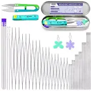 86 Pcs Beading Needles Set6 Sizes Big Eye Seed Bead NeedlesLong Straight Bead...