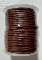 Round LEATHER CORD - 25m - 2.0 Millimeter - RUST - NEW
