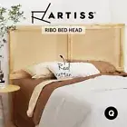 Artiss Bed Head Headboard Rattan Bed Frame Bedroom Base Queen Size Pine RIBO