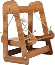 Happyyami Luxury Wooden Cat Swing Cat Nest for Sleeping Cat Bed Hammock Cat Lounge Safe Comfortable