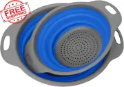 Collapsible Colander, Set of 2 PCS Collapsible Strainer, Space-Saving Kitchen St