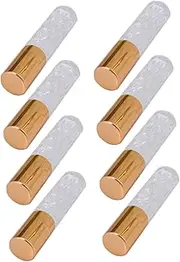 COMPUKAS 8Pcs Glass Essential Oil Roller Bottles for DIY Perfumes Aromatherapy and Cosmetic Liquids Portable Vials for Travel and Daily Use Roller Ball Dispensing Design