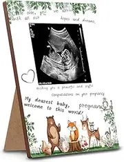 Girlbido Woodland Ultrasound Picture Frame, Baby Sonogram Picture Keepsake - Adorable Woodland Baby Shower Decorations, Pregnancy Gifts, Gender Reveal, Pregnancy Announcement Memory Frame