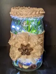 Mason Jar Farmhouse Country Décor Fairy Lights and Greenery