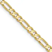 30 Inch 10K 3mm Flat Figaro Chain