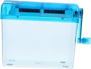 KALLORY Hand Crank Paper Shredder Compact Desktop Manual Shredder for Office School Home Blue Sturdy Small Shredder