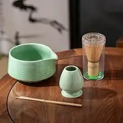 Matcha Whisk Set,Matcha Whisk Holder,Matcha Whisk And Stand,Tea Scoop And Tea Spoon (Matcha Sets Green)