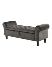 [La Bella] Storage Ottoman Bench Seat 132cm in Grey