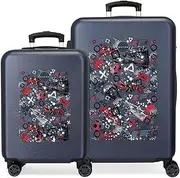 MOVOM Free Time Luggage Multicolour Rigid ABS Side Combination Lock 4 Wheels, Colourful, Standard Size, Suitcase Set, Colourful, Standard Size, Suitcase Set