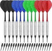 CyeeLife Darts with Plastic Tip, 12 Pieces Soft Darts Set with 100 Plastic Dart Tips for Electronic Dartboard