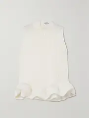 [Lanvin] Lanvin - Ruffled Charmeuse Top - Off-white - FR 44 FR 44 Off-white