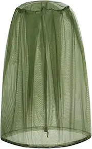 Mosquito Net for Head Protection, Face Cover with Drawstring for Outdoor Activities, Green