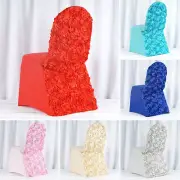 25 Satin Rosette SPANDEX Stretchable Banquet CHAIR COVERS Wedding Decorations