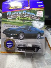Johnny Lightning Classic Customs 1962 Corvette Roadster Black with Real Riders