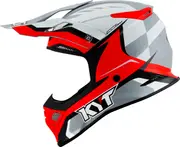 KYT Skyhawk Glowing, motocross helmet , color: White/Light Grey/Red/Black , size: M