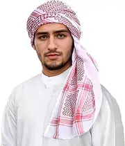 [MCJC] Traditional Keffiyeh Arab Headscarf, Muslim Turban Headwear, Saudi Dubai Style