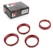 4x Distance Rings Centering Dark Red Alloy Wheels Ø 66,45 - 57,1 MM for Peugeot (for: Peugeot)