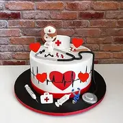 19PCS Nurse Cake Toppers Nursing Cupcake Toppers Medicine Stethoscope Medical Instruments Decorations for Medical Rn Doctor Nurse Themed Party Supplies Nursing Graduation Cupcake Decorations