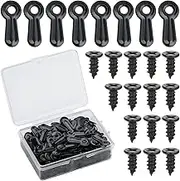 AIEX 160 Pcs Frame Picture Turn Button Fasteners and 160 Pcs Flat Head Picture Frame Hanging Screws, Prime Iron Turn Button Latch, Photo Frames Hardware Backing Clips (Black)