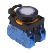IDEC CW Series White 12V illuminated Maintained Flush Push Button Switch 2NO