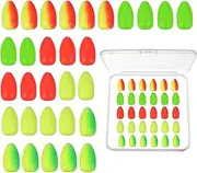 uxcell Fishing Foam Floats, Snell Fishing Rig Floats Strike Indicators with Clear Tackle Box, 0.7" D x 1.4" H Fit for Perch Carp Bass Fishing Cork Saltwater Freshwater (30 Pack, Multicolor)