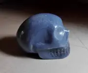 Blue Quartz Crystal Skull High Sheen Hand Crafted Brazil 106g VIDEO natural