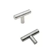 Stainless Steel Door Drawer Handles Brushed Pull Knob T Bar 50mm Single Hole