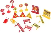 ibasenice Educational Road Sign Toys 2 Sets Mini Traffic Signs Safe Traffic Education for Boys and Girls