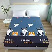 Cartoon Bedspread Polyester Mattress Cover All-Around Elastic Band Bed Sheet(No Pillowcase) King Queen Full Size Home Decoration,7,200x220x30