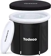Todeco Ice Bath Tub, Portable Ice Plunge Bath Tub for Athletes,Folding Bathtub Inflatable Cold Therapy Hot Tub Spa Bucket for Adults, Indoor or Outdoor,Large Size