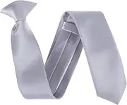 [The Tie Company] Kids Satin Clip On Ties - Light Grey, Light Grey, One Size