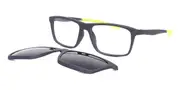 Square Clip-On Plastic Men's Glasses Online Grey Size 53 - Lenses Included - Private Health Rebate - Blue Light Block - SmartBuy Collection