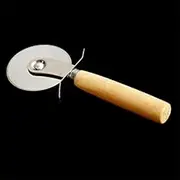 1pc Round Pizza Cutter Stainless Steel Wooden Handle Sharp Convenient Pastry Pasta Pie Crust Dough Knife Kitchen Baking Tools,1