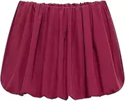 [PCBVAKGKYT] Women's Balloon Mini Skirt Mid Elastic WAIS Voluminous Hem Female Skirts Fashion
