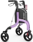 3 Wheel Walker Foldable Rollator 8" Wheel, Height Adjustable, Cane & Cup Holder