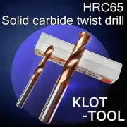 KLOT HRC65 TiCN Coated Solid Carbide Drill Bit 15.0mm-20mm 2-Flute CNC Tungsten