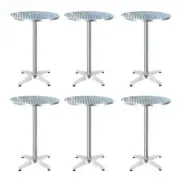 Gardeon Set of 6 Outdoor Bar Table Aluminium Round 70/110CM